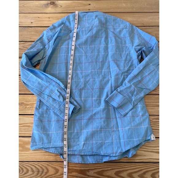 Rare Rabbit Button Up Shirt Size Large Men’s Blue Long Sleeve - Picture 6 of 8